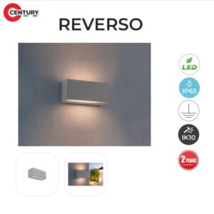 Applique LED Reverso Grigio E27 IP65